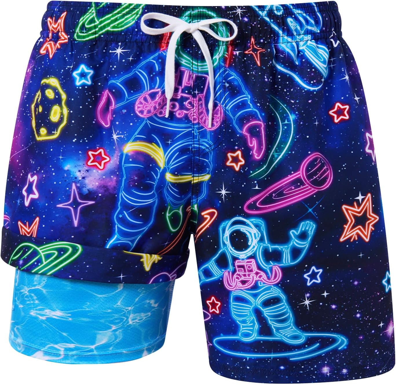 Herren Schnelltrocknende Badehose Wasserdicht mit Kompressionsfutter Strand Sport Shorts - Bild 20 von 31