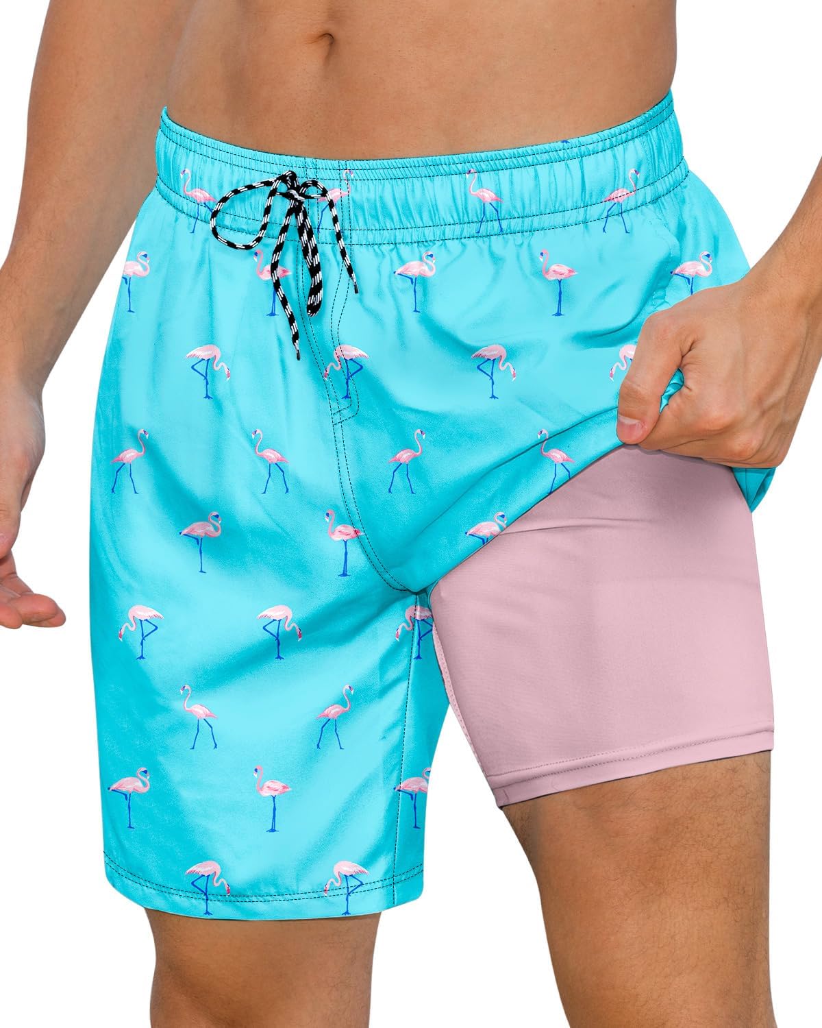 Pantalones cortos de natación de secado rápido para hombre 7 pulgadas forro de compresión anti rozaduras baúles para playa - Imagen 23 de 35