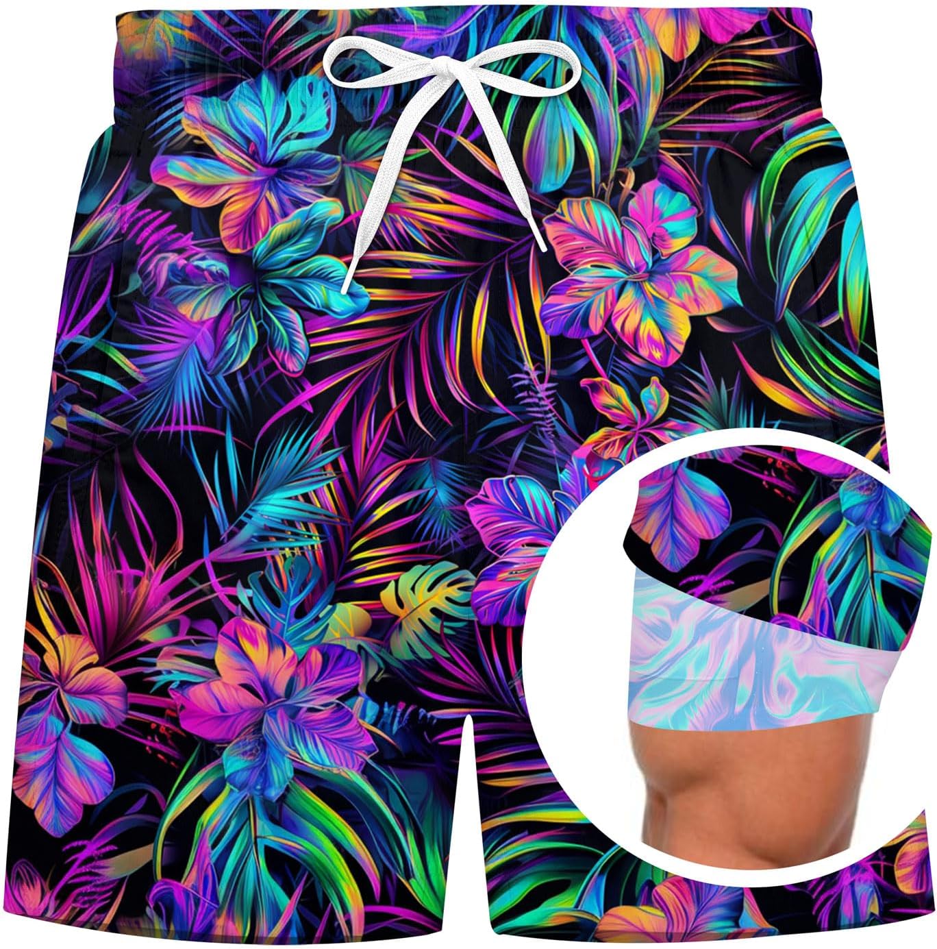 Herren Schnelltrocknende Badehose Wasserdicht mit Kompressionsfutter Strand Sport Shorts - Bild 26 von 31