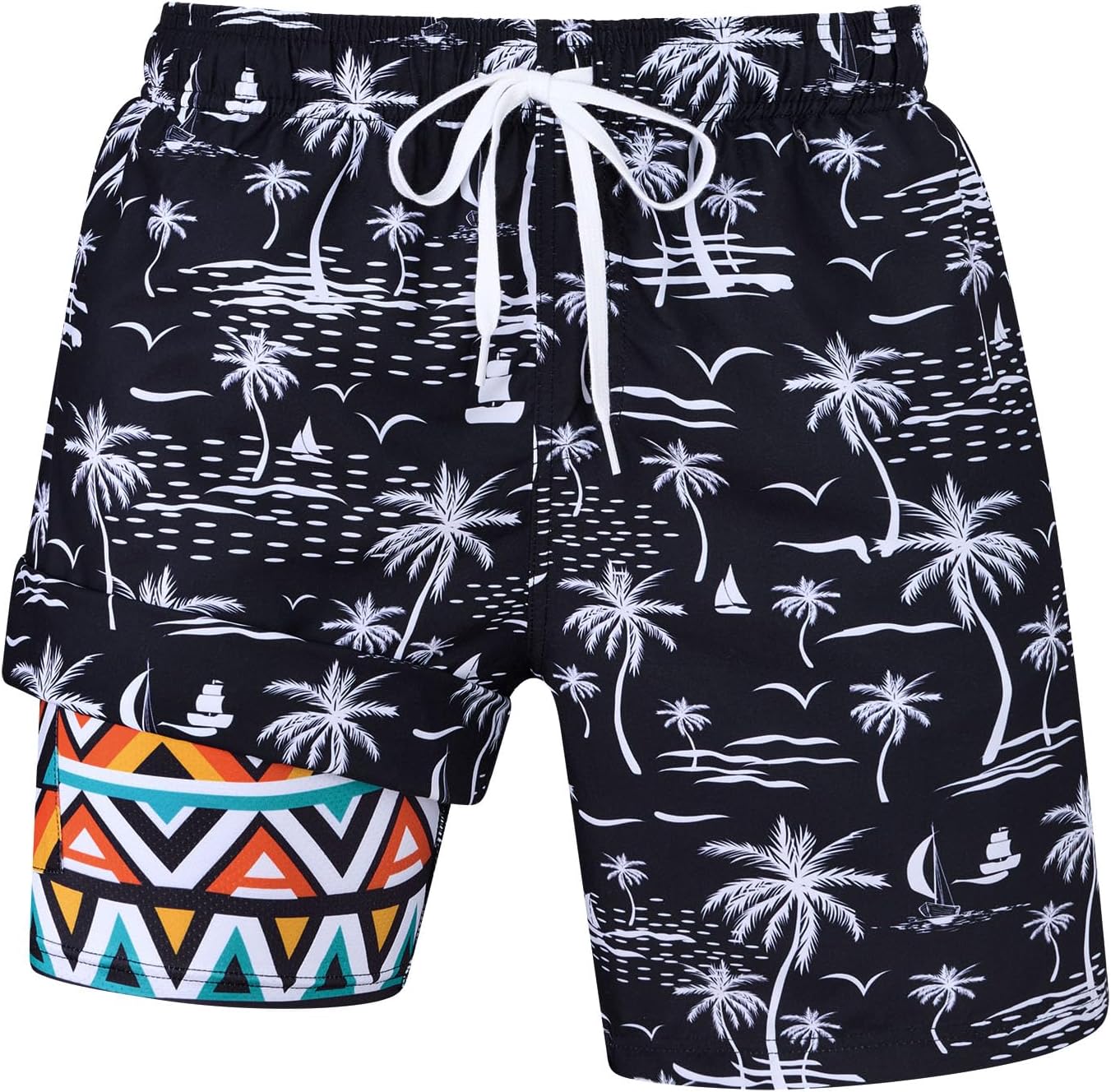 Herren Schnelltrocknende Badehose Wasserdicht mit Kompressionsfutter Strand Sport Shorts - Bild 30 von 31