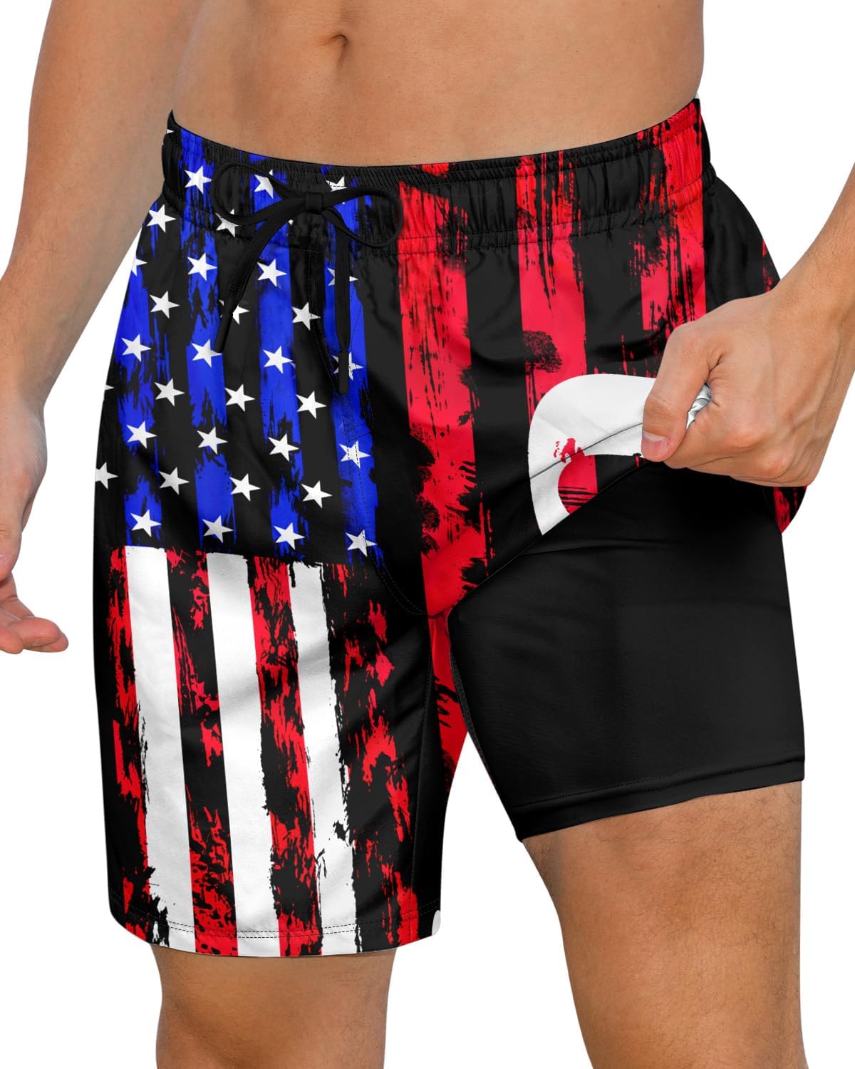 Pantalones cortos de natación de secado rápido para hombre 7 pulgadas forro de compresión anti rozaduras baúles para playa - Imagen 29 de 35