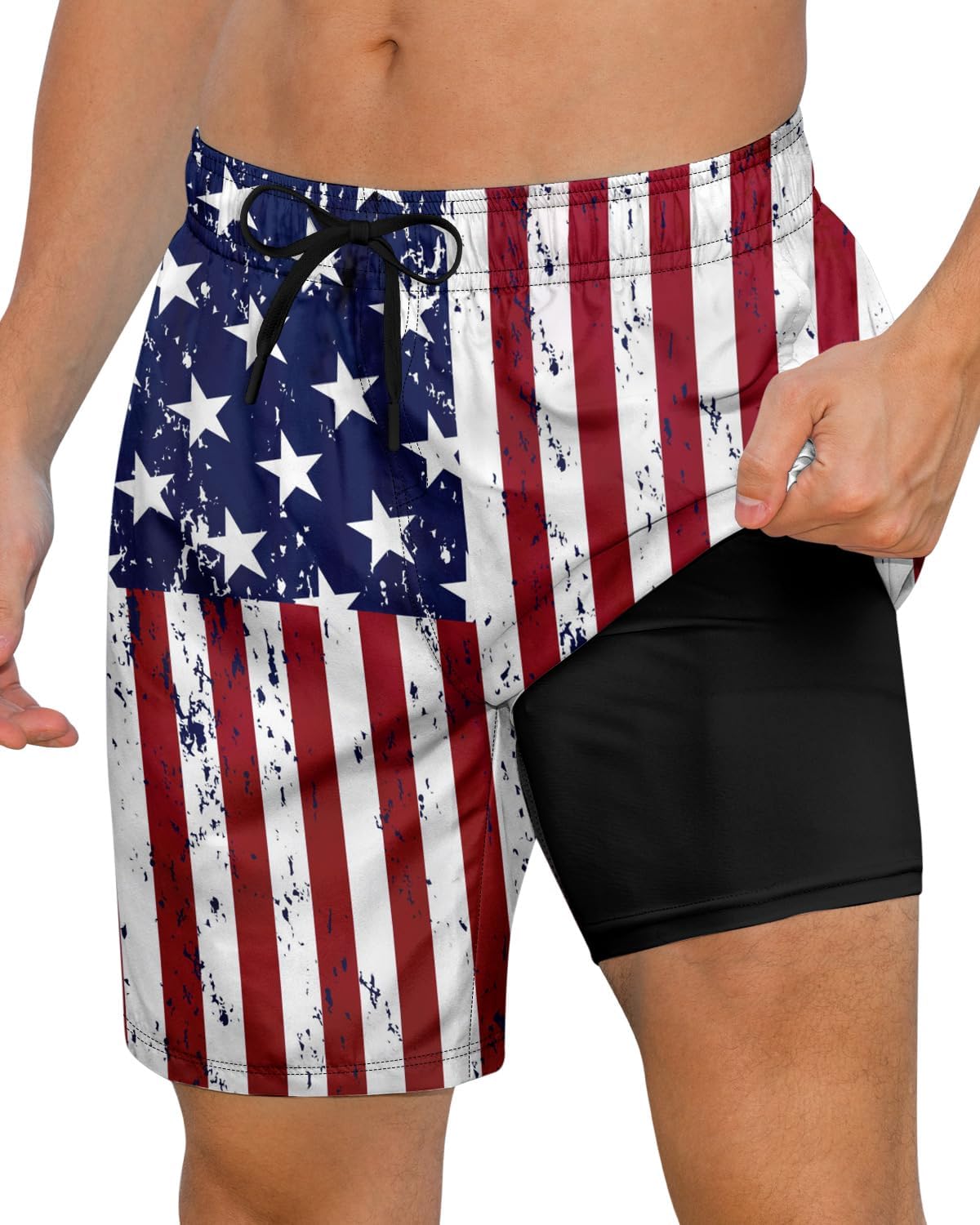Pantalones cortos de natación de secado rápido para hombre 7 pulgadas forro de compresión anti rozaduras baúles para playa - Imagen 34 de 35