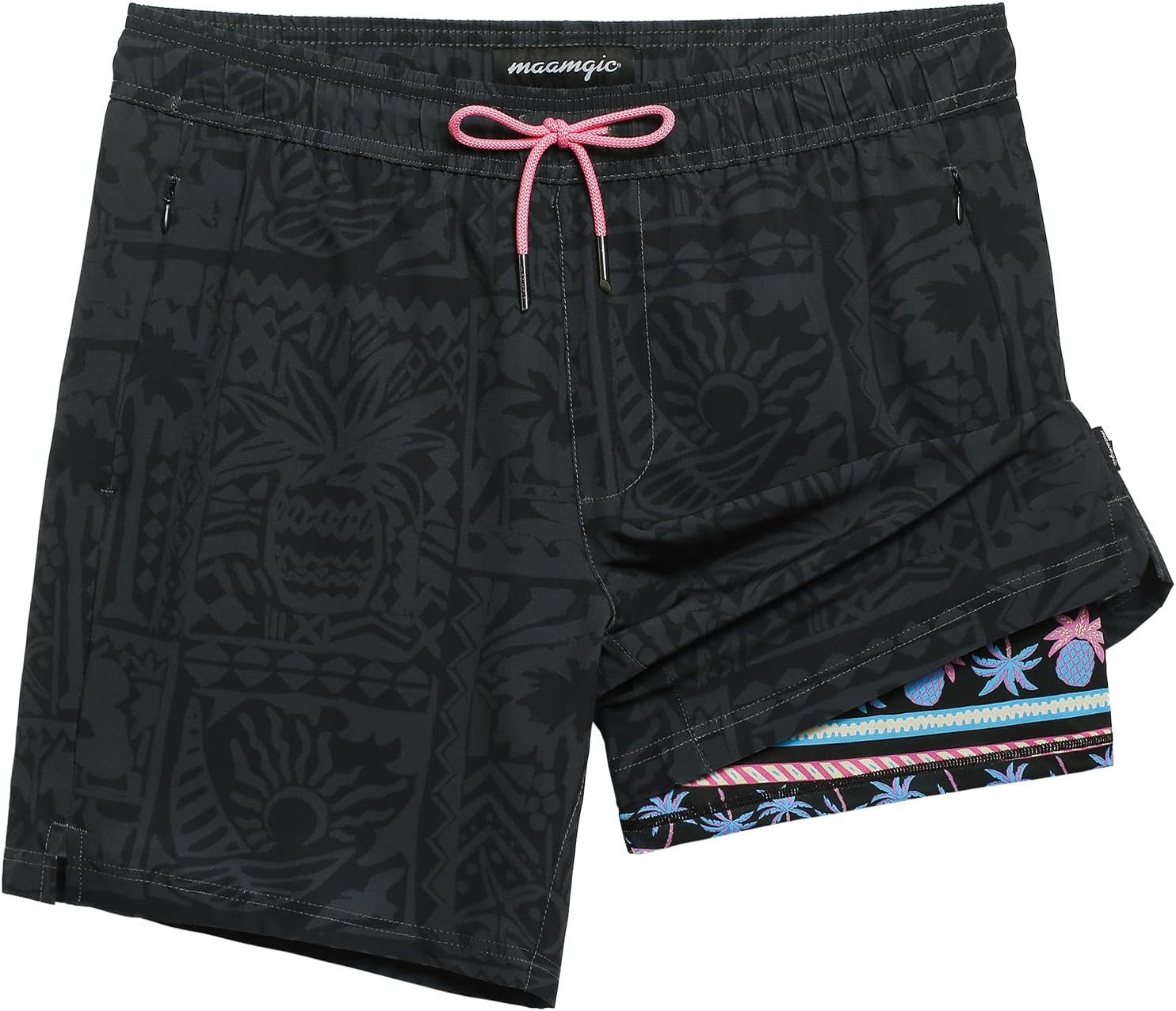 Mens Swim Trunks with Compression Liner Bathing Suit Quick Dry Swimming Trunks - Picture 11 of 18