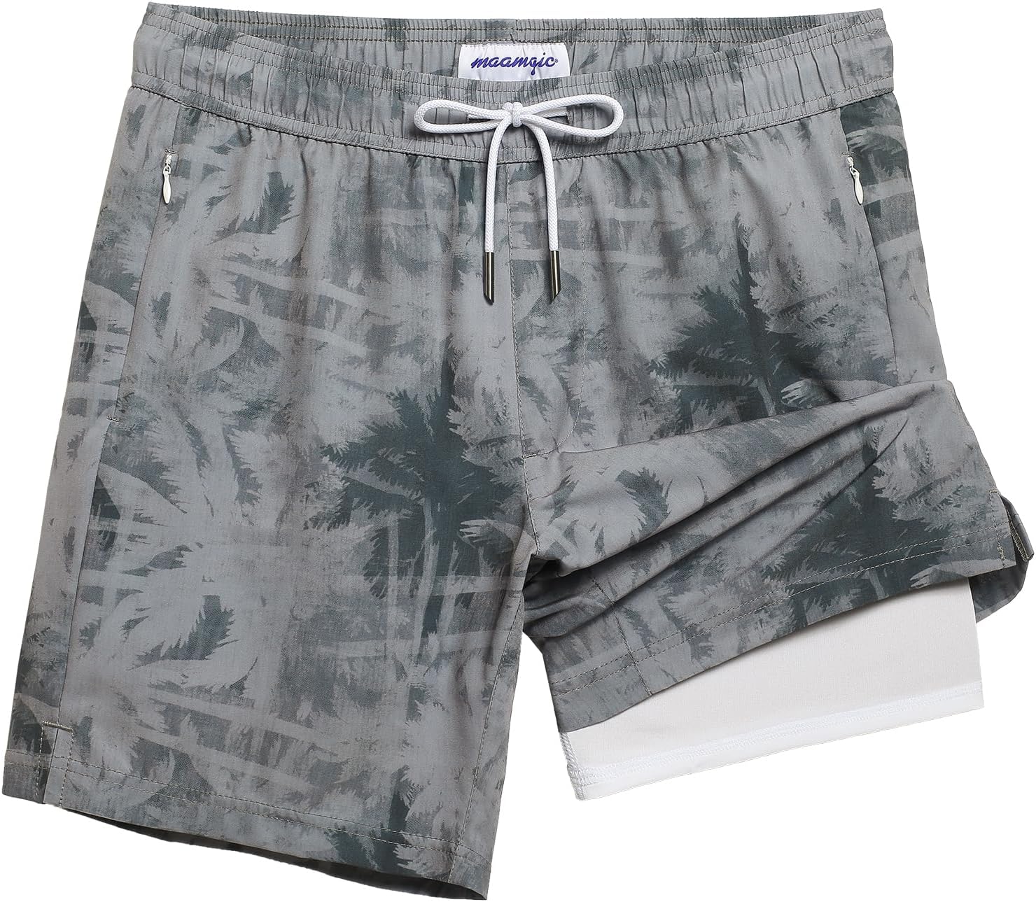 Mens Swim Trunks with Compression Liner Bathing Suit Quick Dry Swimming Trunks - Picture 13 of 18