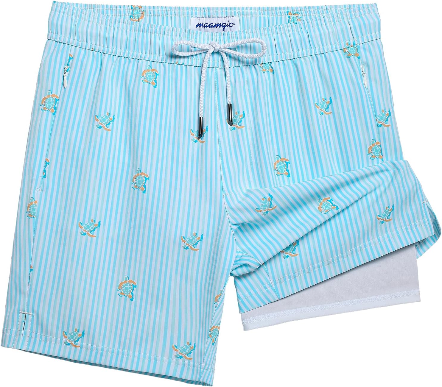 Mens Swim Trunks with Compression Liner Bathing Suit Quick Dry Swimming Trunks - Picture 14 of 18