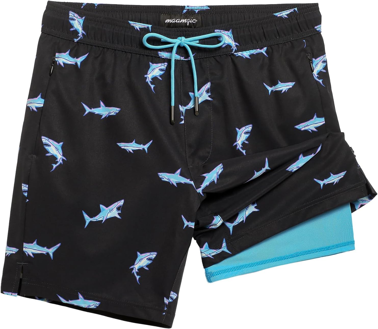 Mens Swim Trunks with Compression Liner Bathing Suit Quick Dry Swimming Trunks - Picture 15 of 18