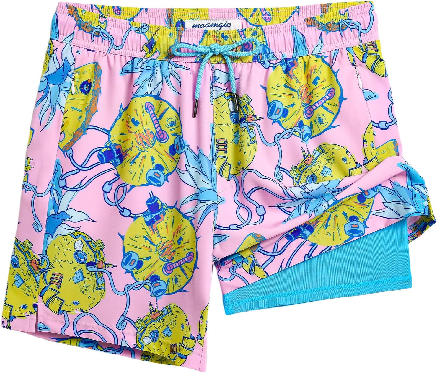 Herren Badehose mit Kompressionsfutter Boardshorts mit Taschen Badeanzug - Bild 17 von 37