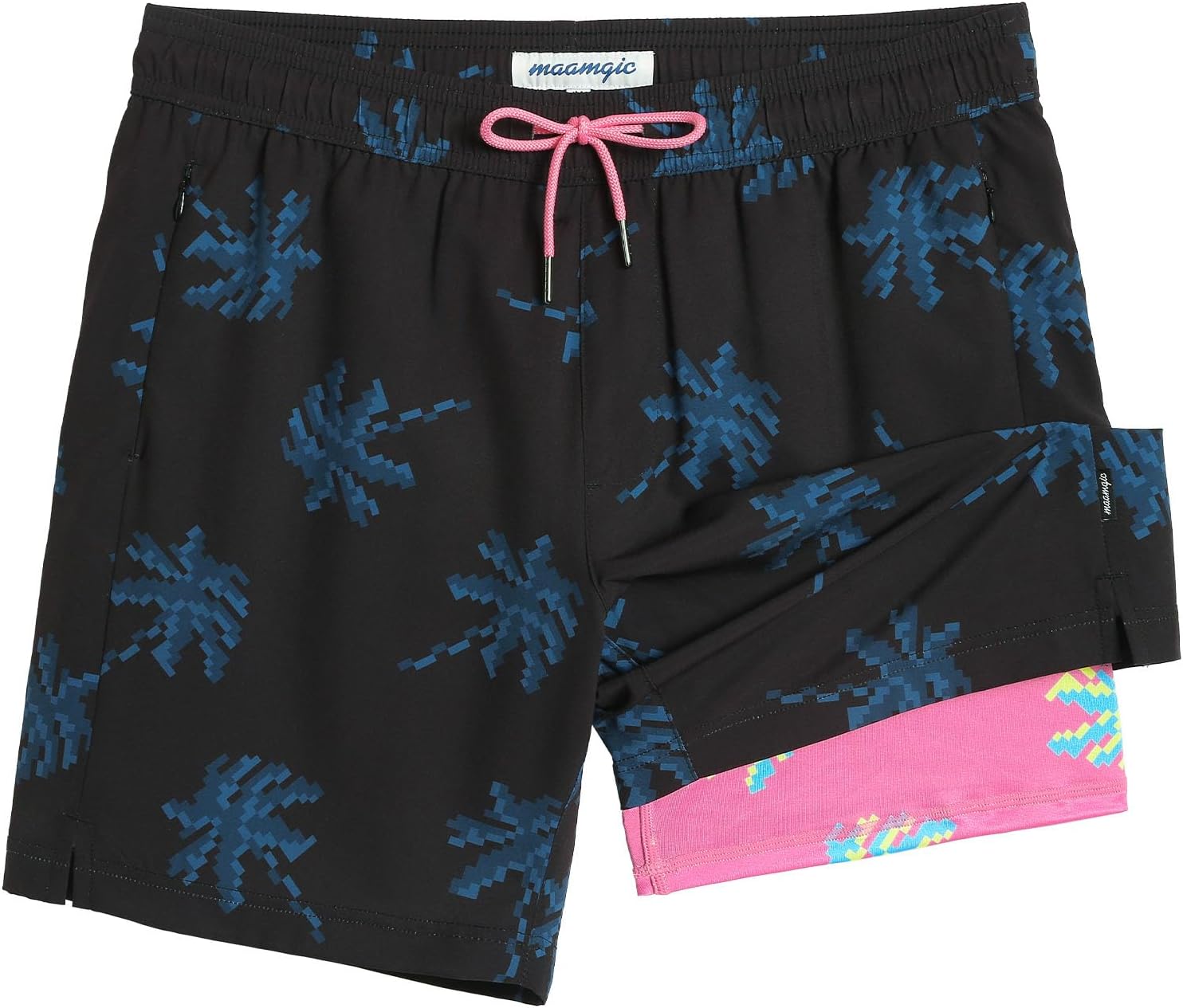 Herren Badehose mit Kompressionsfutter Boardshorts mit Taschen Badeanzug - Bild 18 von 37
