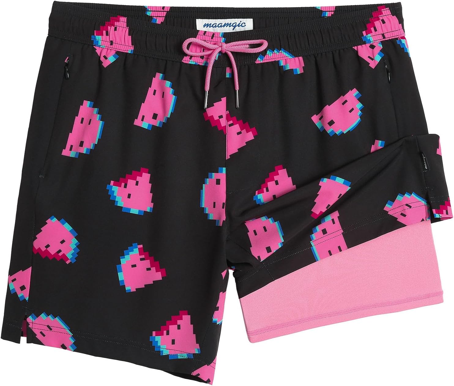 Herren Badehose mit Kompressionsfutter Boardshorts mit Taschen Badeanzug - Bild 19 von 37