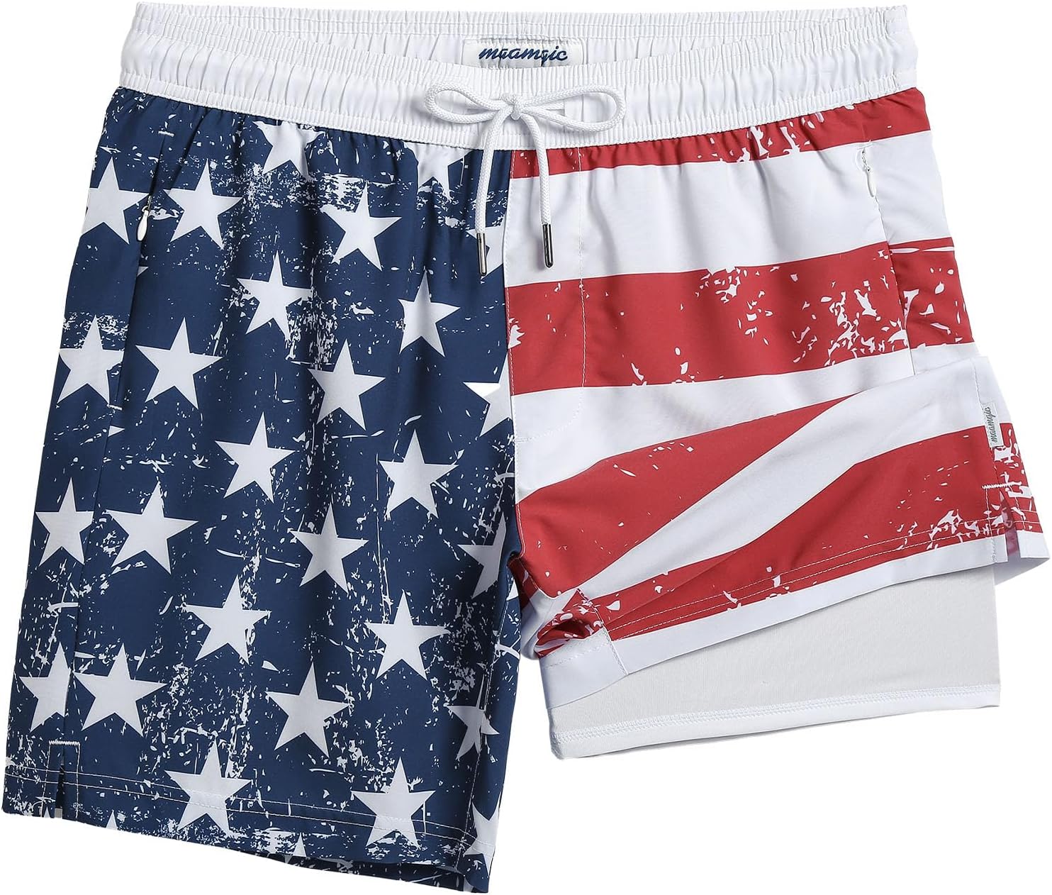 Herren Badehose mit Kompressionsfutter Boardshorts mit Taschen Badeanzug - Bild 24 von 37