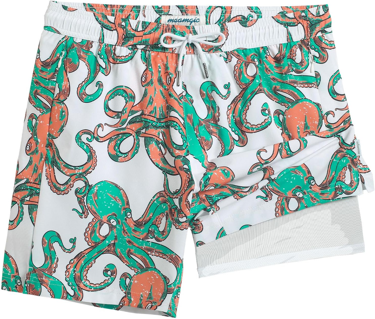 Herren Badehose mit Kompressionsfutter Boardshorts mit Taschen Badeanzug - Bild 28 von 37