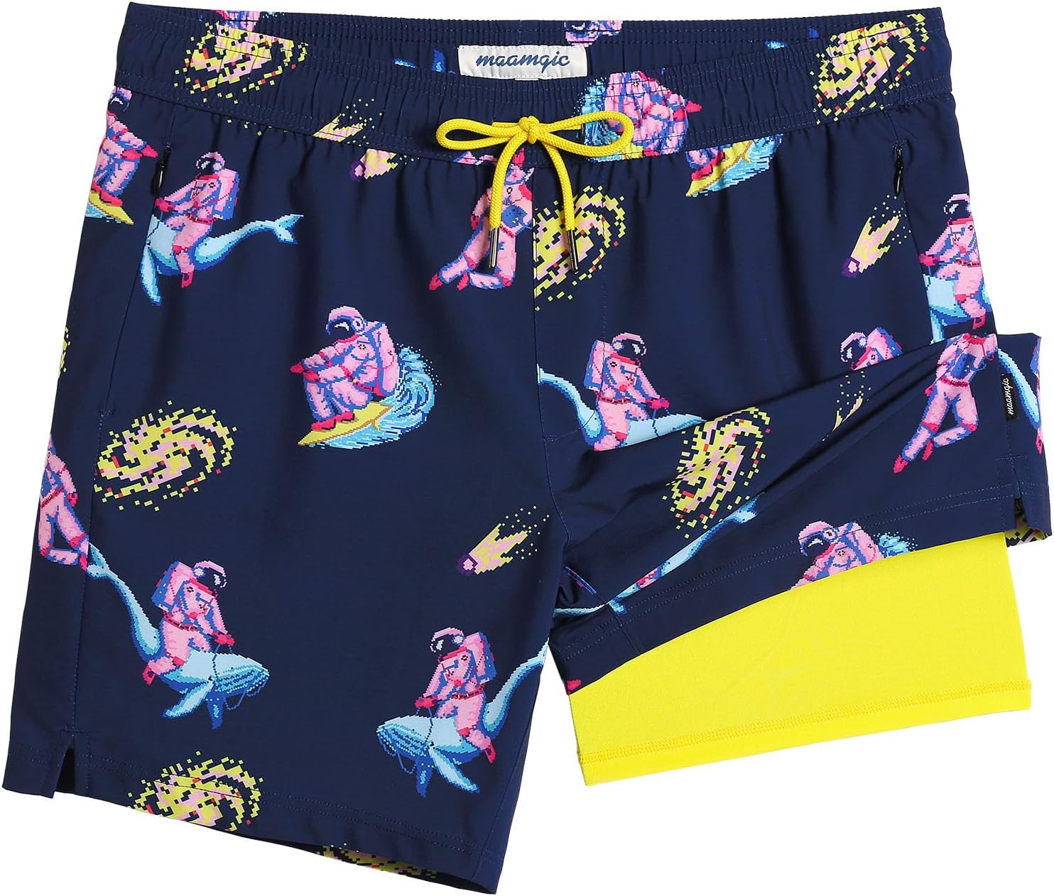 Herren Badehose mit Kompressionsfutter Boardshorts mit Taschen Badeanzug - Bild 32 von 37