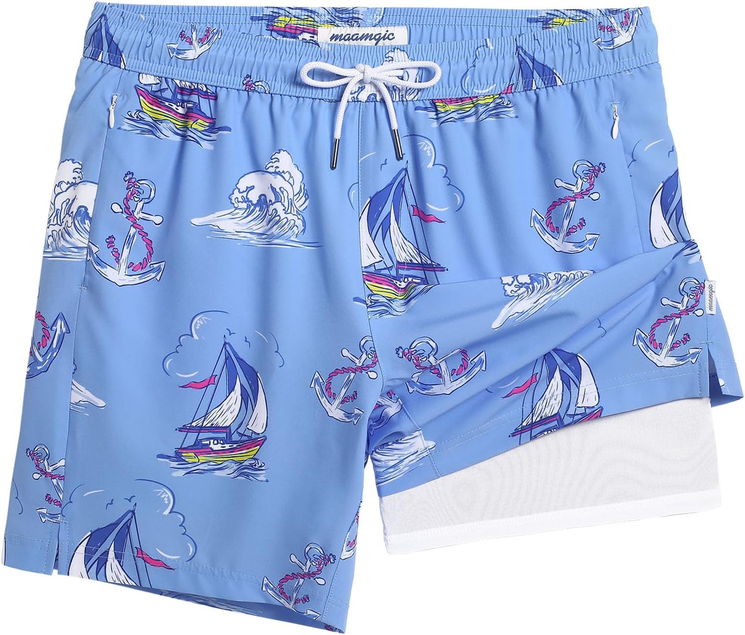 Herren Badehose mit Kompressionsfutter Boardshorts mit Taschen Badeanzug - Bild 36 von 37