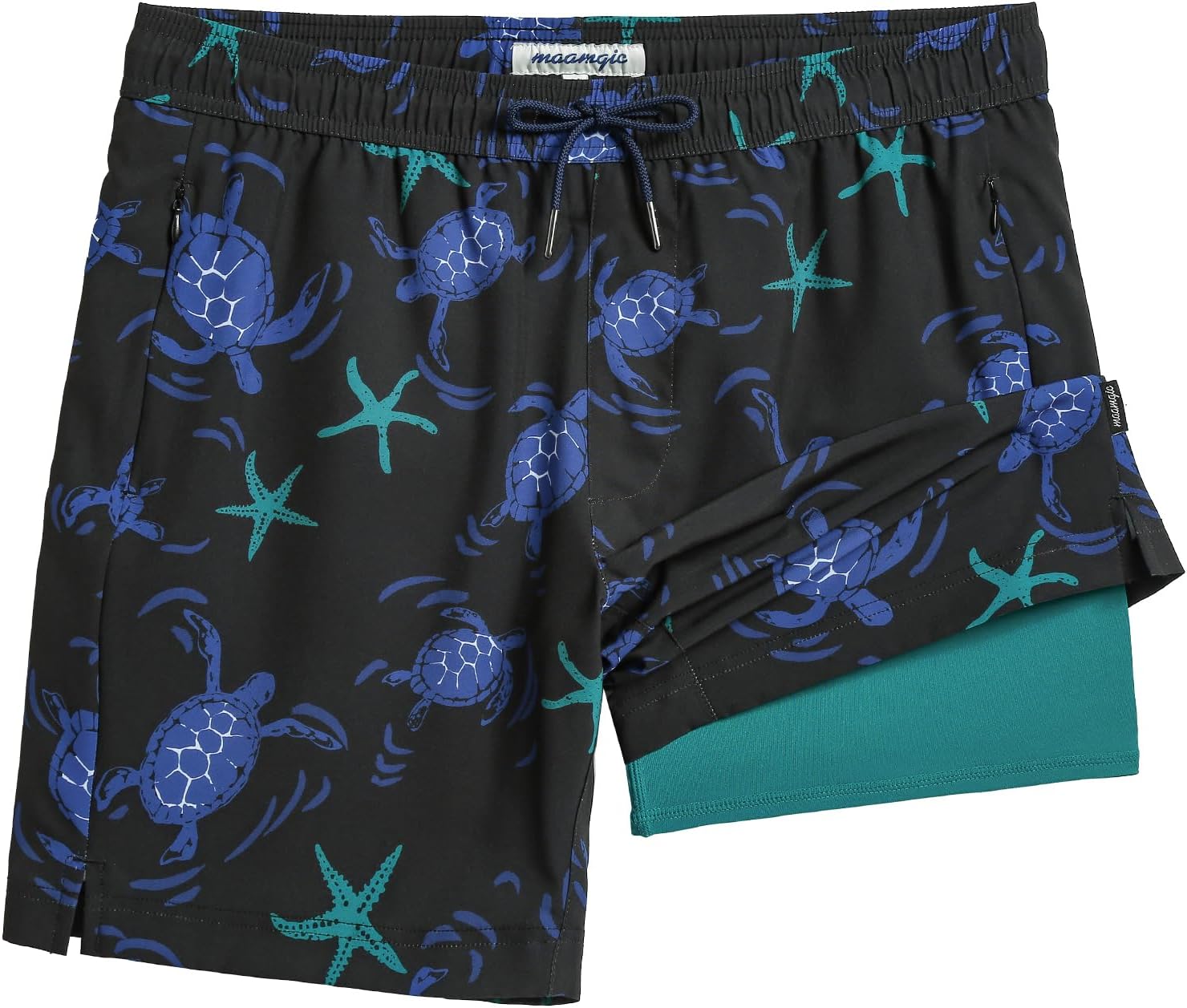 Herren Badehose mit Kompressionsfutter Boardshorts mit Taschen Badeanzug - Bild 37 von 37