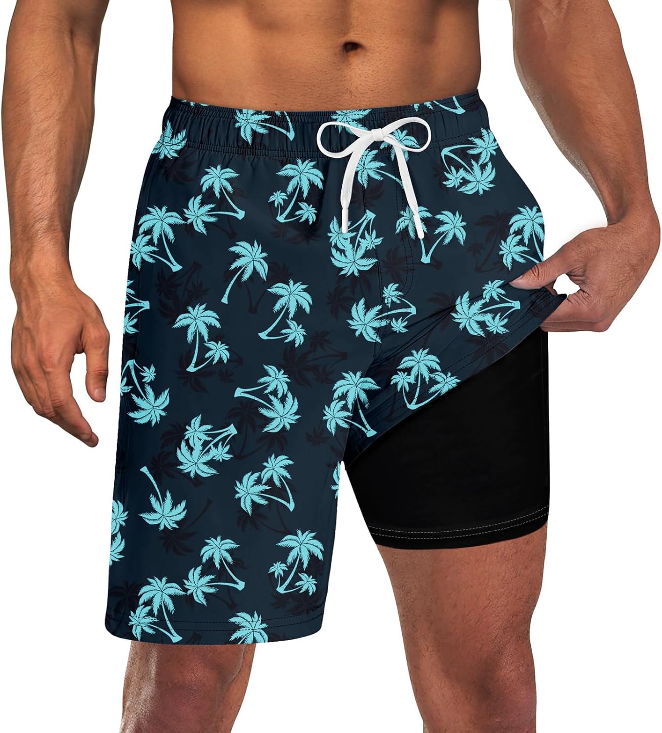 Costume da bagno uomo con fodera tavola pantaloncino asciugatura rapida costume da bagno con tasche - Foto 19 di 31