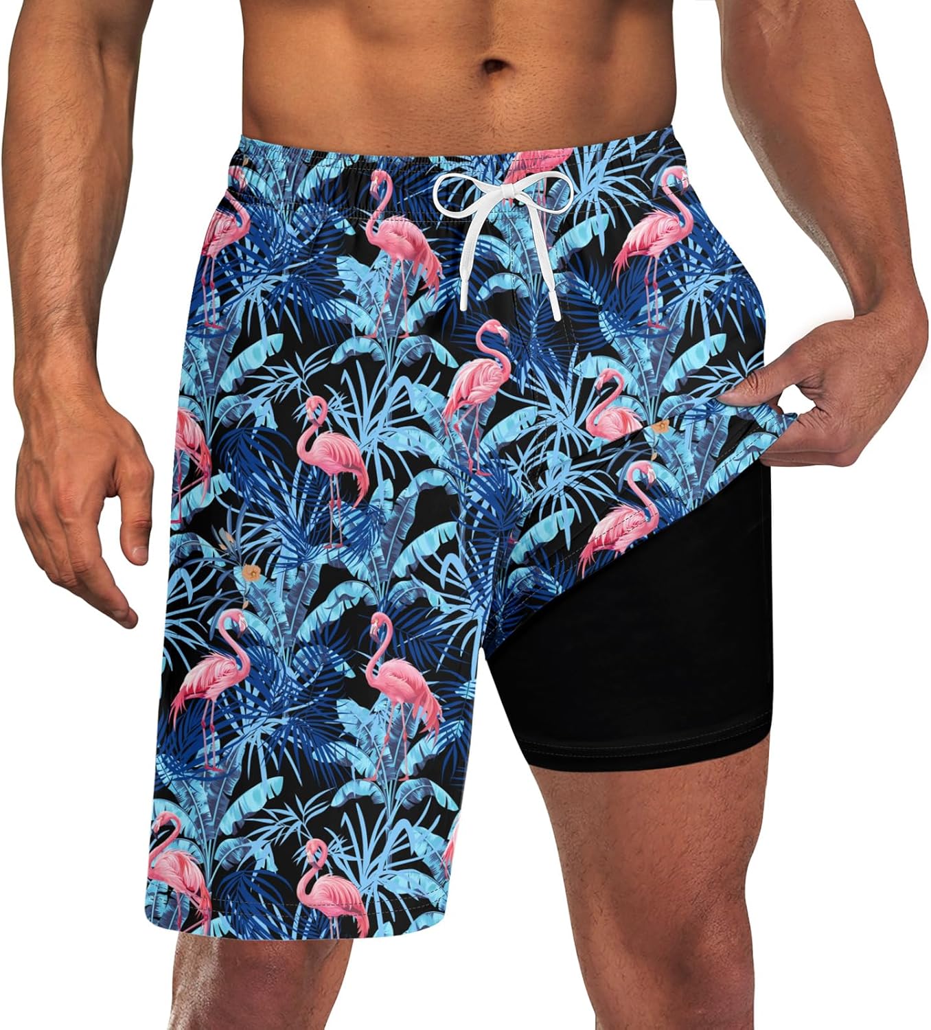 Costume da bagno uomo con fodera tavola pantaloncino asciugatura rapida costume da bagno con tasche - Foto 20 di 31