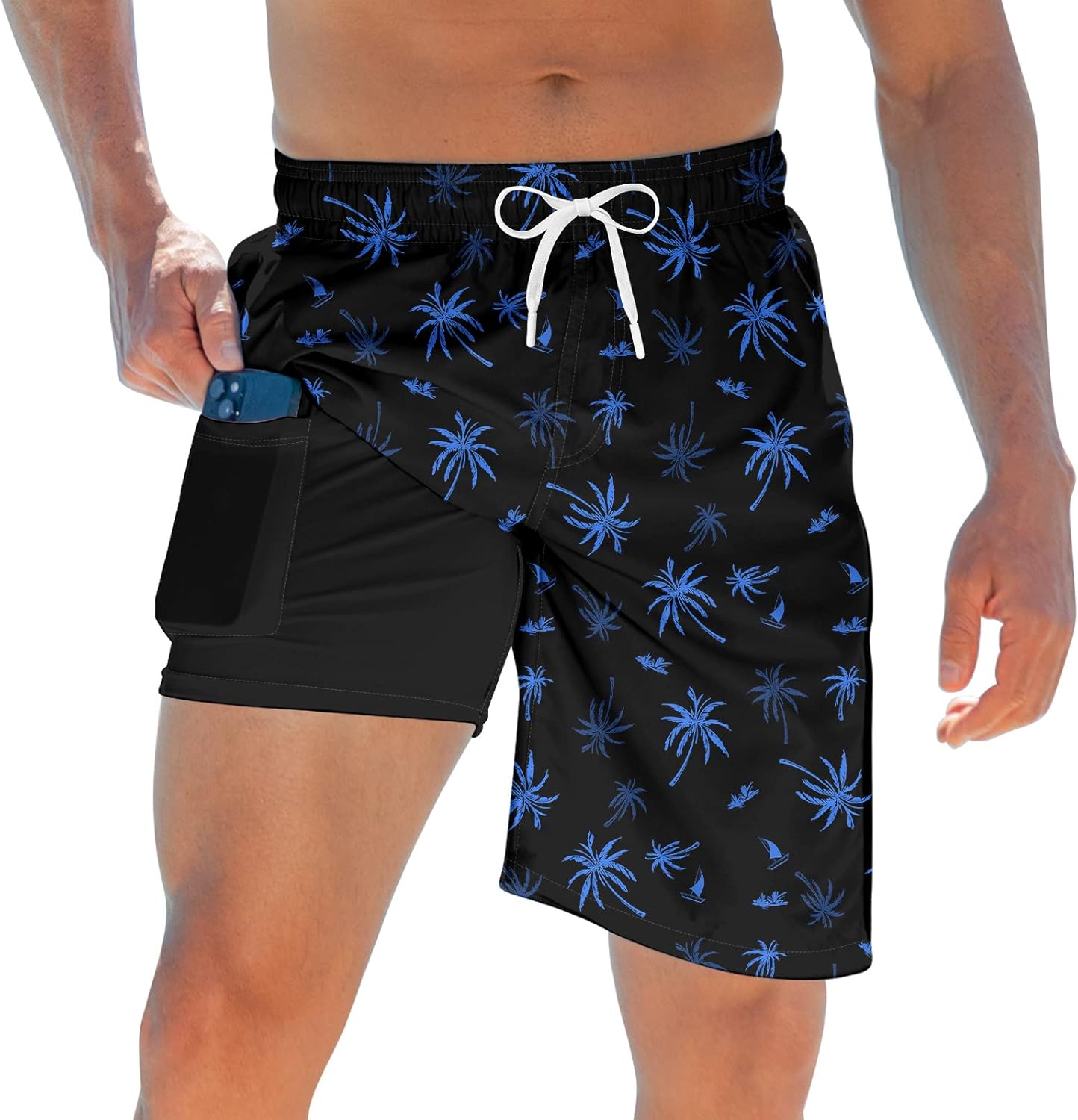Costume da bagno uomo con fodera tavola pantaloncino asciugatura rapida costume da bagno con tasche - Foto 22 di 31