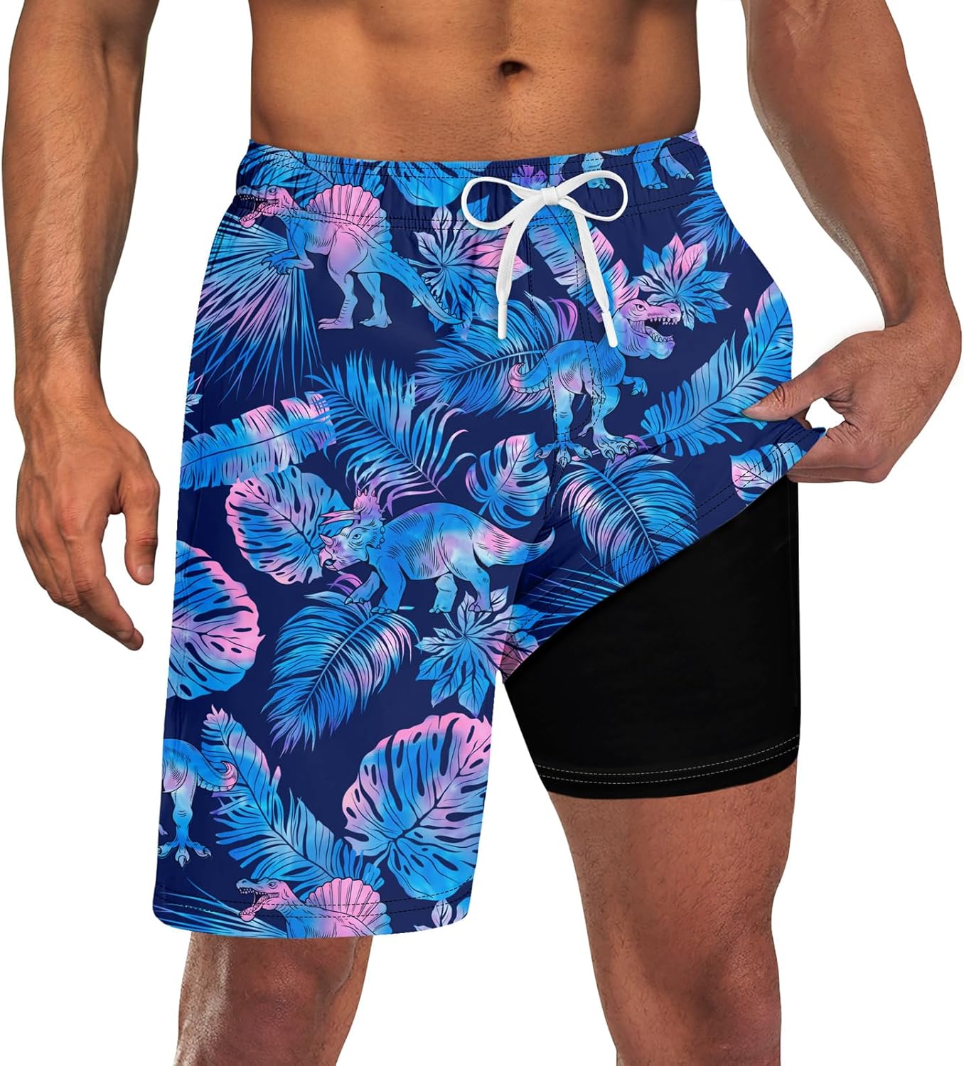 Costume da bagno uomo con fodera tavola pantaloncino asciugatura rapida costume da bagno con tasche - Foto 23 di 31