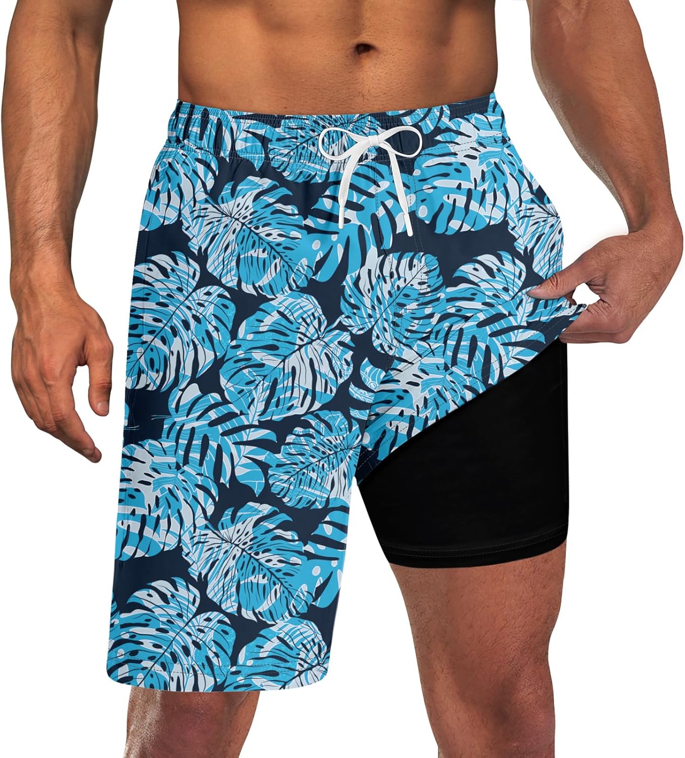 Costume da bagno uomo con fodera tavola pantaloncino asciugatura rapida costume da bagno con tasche - Foto 25 di 31