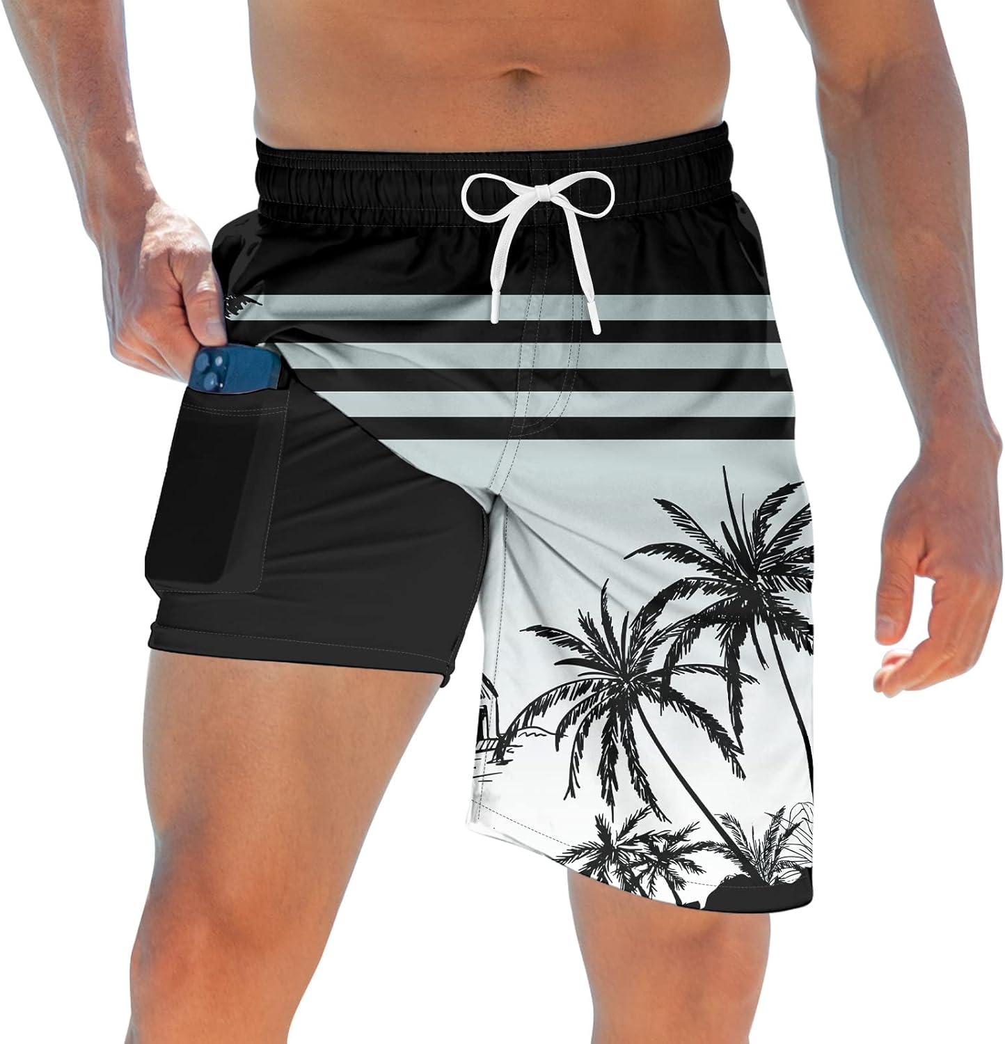 Costume da bagno uomo con fodera tavola pantaloncino asciugatura rapida costume da bagno con tasche - Foto 27 di 31