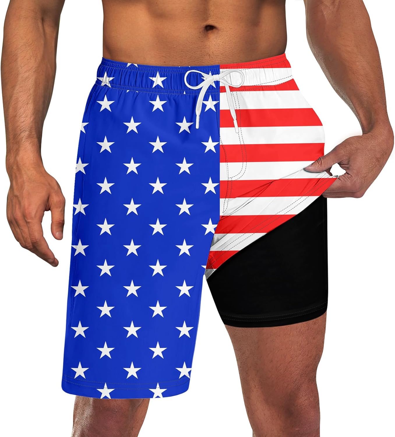 Costume da bagno uomo con fodera tavola pantaloncino asciugatura rapida costume da bagno con tasche - Foto 29 di 31