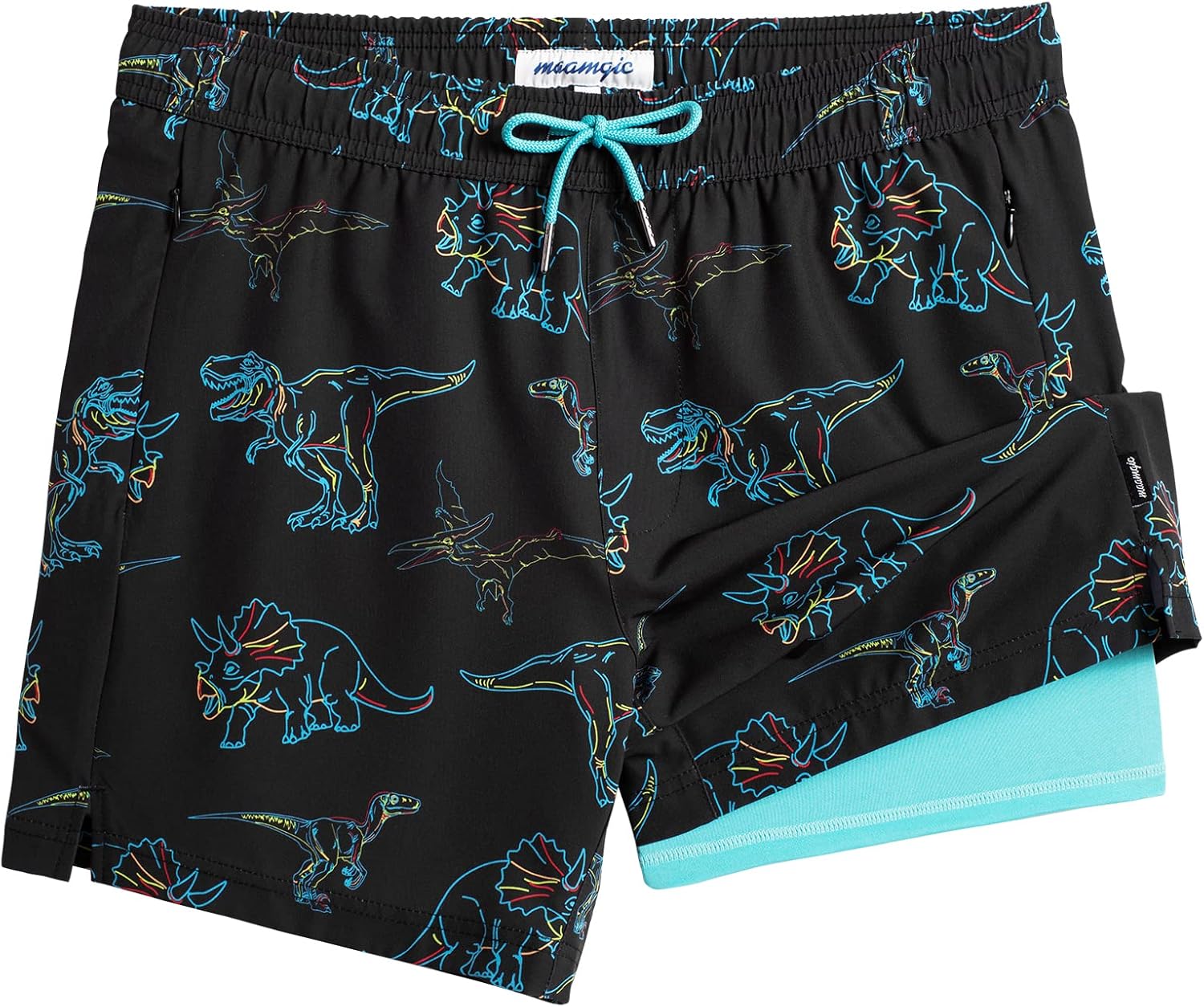 Herren Badehose schnelltrocknend scheuernd Kompressionsfutter Strandshorts mit Reißverschluss - Bild 13 von 53