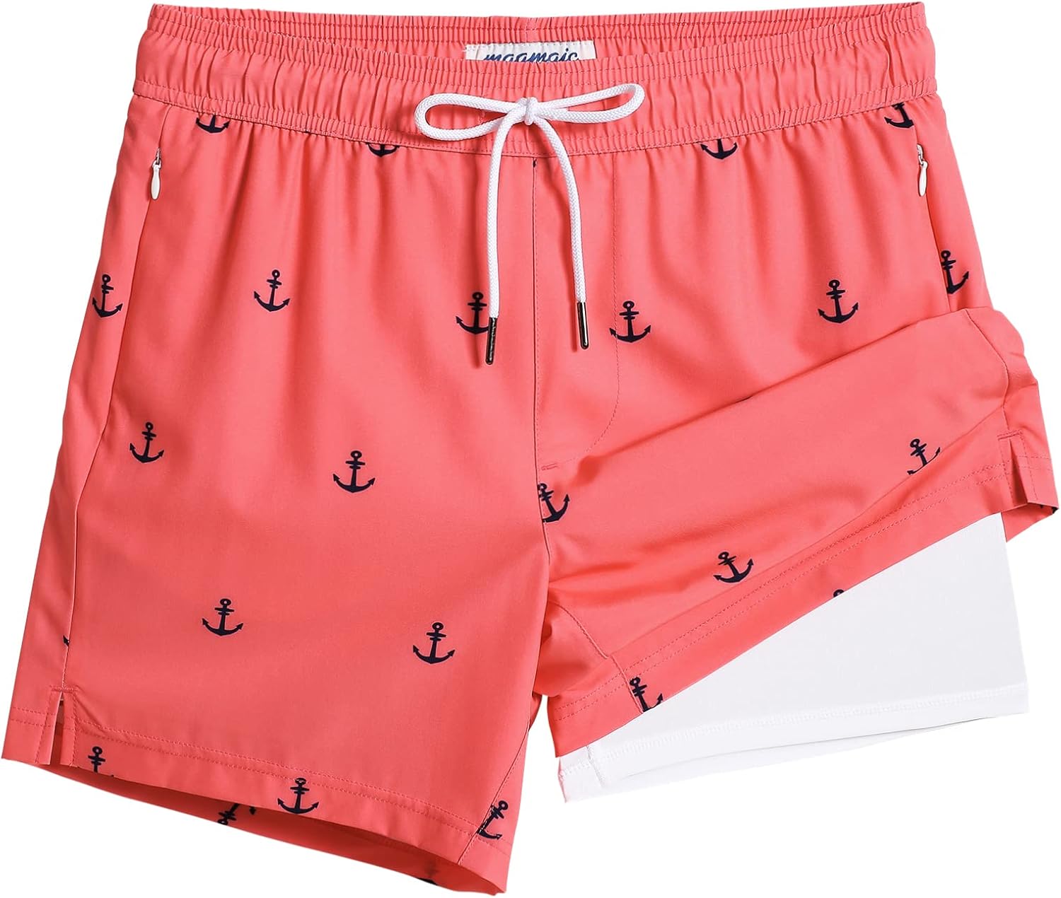 Herren Badehose schnelltrocknend scheuernd Kompressionsfutter Strandshorts mit Reißverschluss - Bild 20 von 53