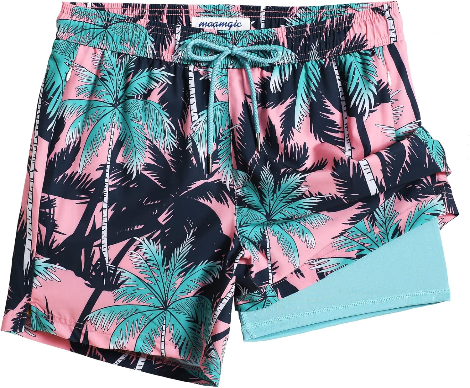 Herren Badehose schnelltrocknend scheuernd Kompressionsfutter Strandshorts mit Reißverschluss - Bild 21 von 53