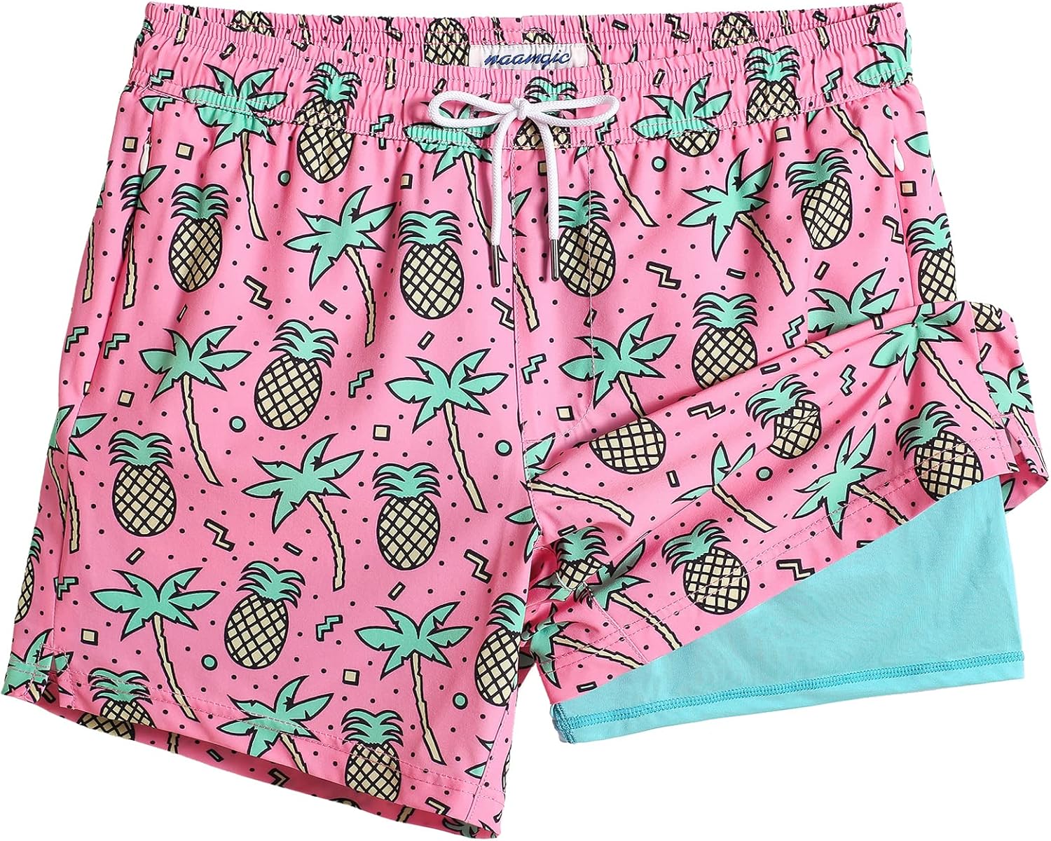 Herren Badehose schnelltrocknend scheuernd Kompressionsfutter Strandshorts mit Reißverschluss - Bild 23 von 53