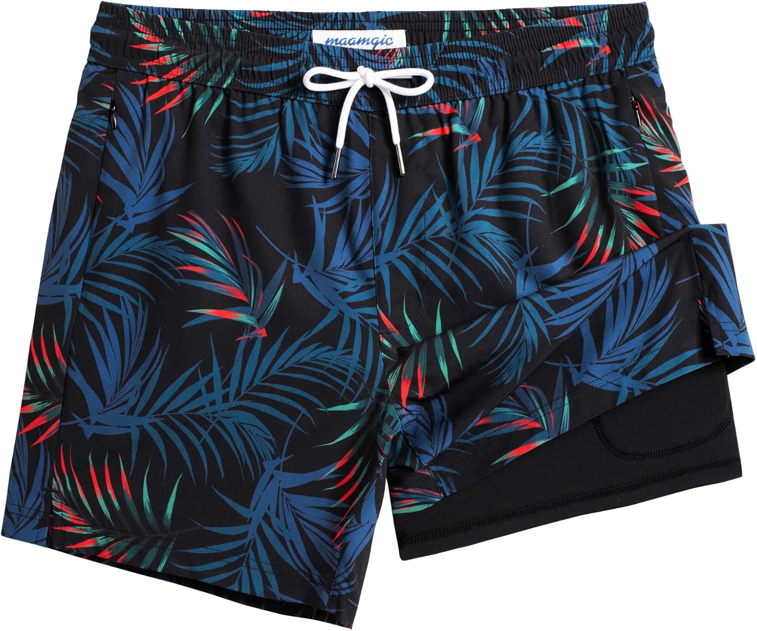 Herren Badehose schnelltrocknend scheuernd Kompressionsfutter Strandshorts mit Reißverschluss - Bild 24 von 53