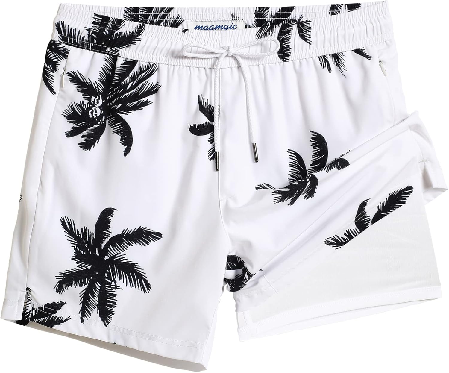Herren Badehose schnelltrocknend scheuernd Kompressionsfutter Strandshorts mit Reißverschluss - Bild 29 von 53