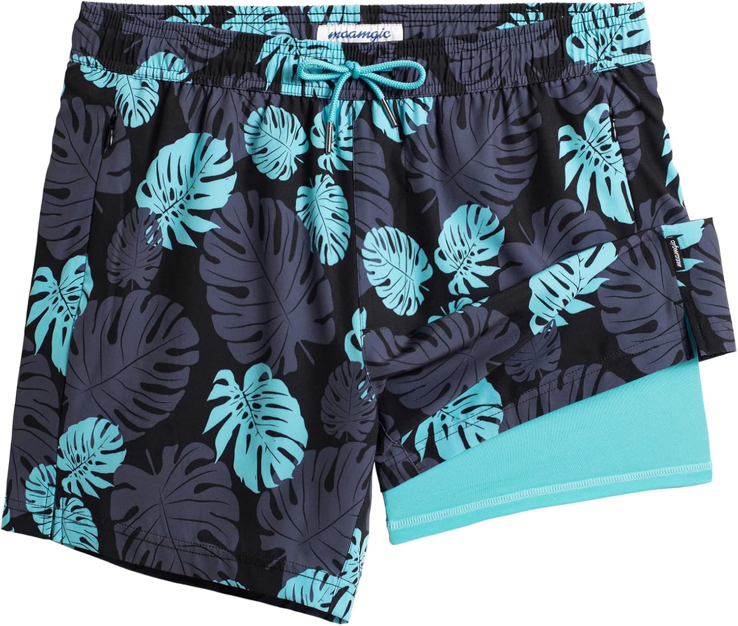 Herren Badehose schnelltrocknend scheuernd Kompressionsfutter Strandshorts mit Reißverschluss - Bild 31 von 53
