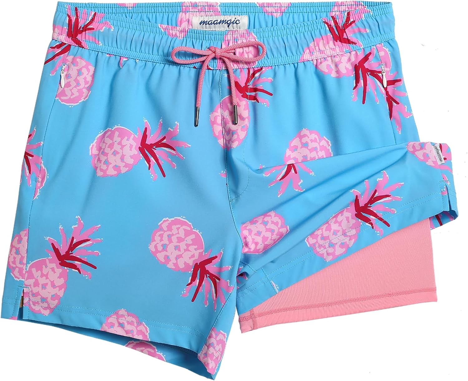 Herren Badehose schnelltrocknend scheuernd Kompressionsfutter Strandshorts mit Reißverschluss - Bild 33 von 53