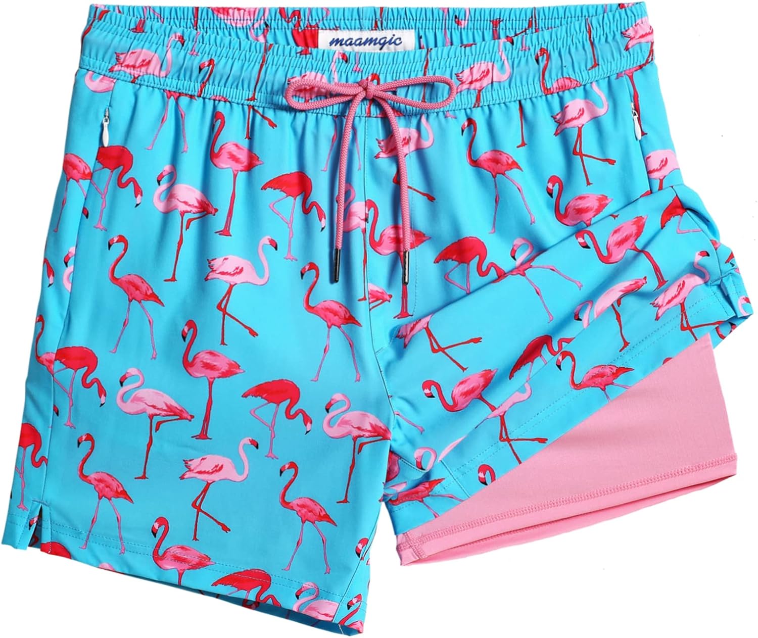 Herren Badehose schnelltrocknend scheuernd Kompressionsfutter Strandshorts mit Reißverschluss - Bild 38 von 53