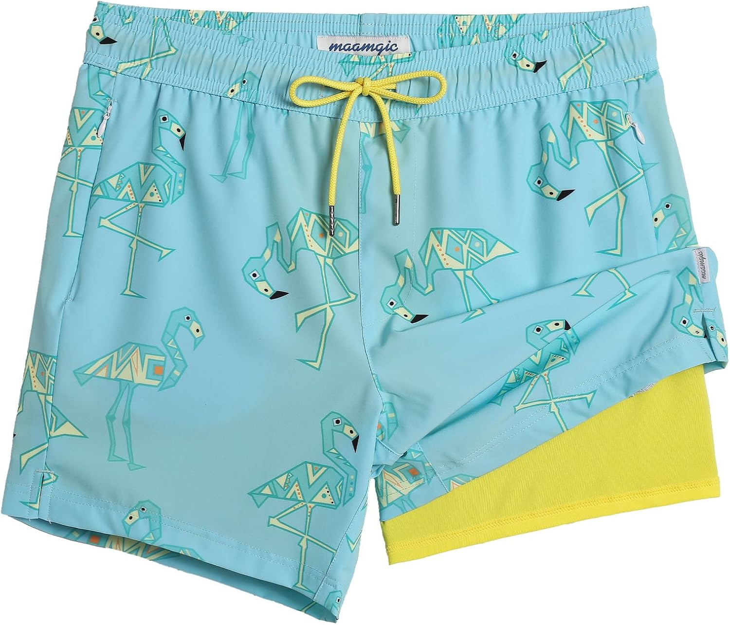 Herren Badehose schnelltrocknend scheuernd Kompressionsfutter Strandshorts mit Reißverschluss - Bild 40 von 53