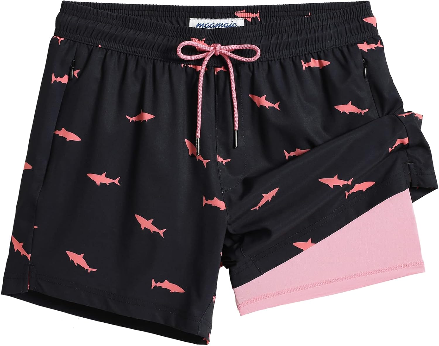Herren Badehose schnelltrocknend scheuernd Kompressionsfutter Strandshorts mit Reißverschluss - Bild 43 von 53
