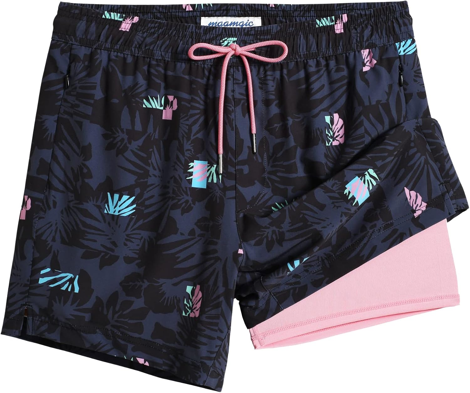 Herren Badehose schnelltrocknend scheuernd Kompressionsfutter Strandshorts mit Reißverschluss - Bild 44 von 53