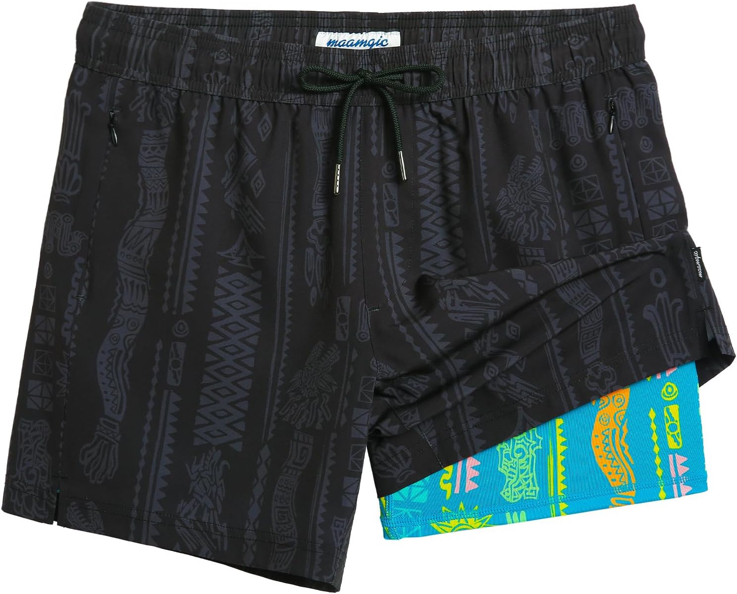 Herren Badehose schnelltrocknend scheuernd Kompressionsfutter Strandshorts mit Reißverschluss - Bild 49 von 53