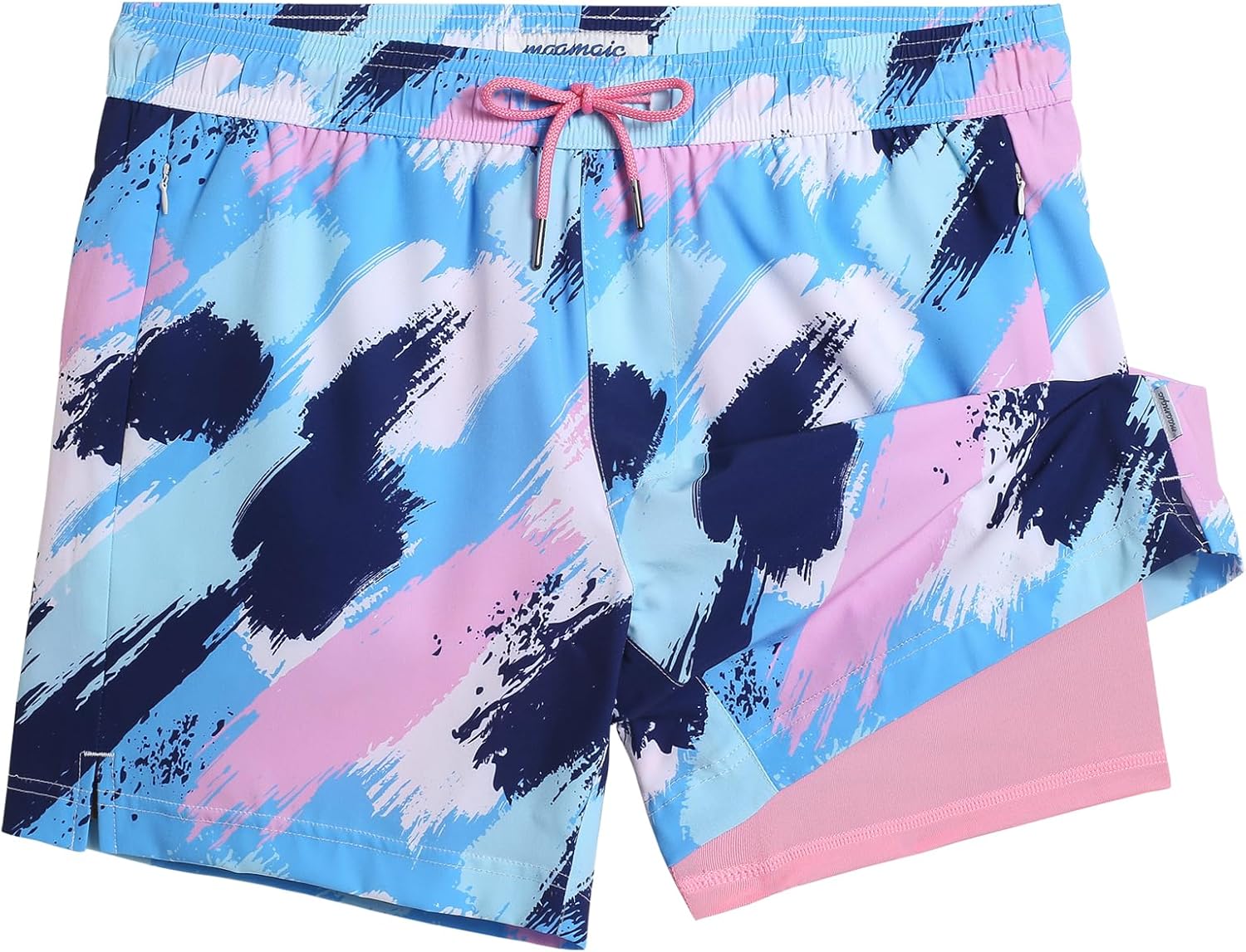 Herren Badehose schnelltrocknend scheuernd Kompressionsfutter Strandshorts mit Reißverschluss - Bild 53 von 53