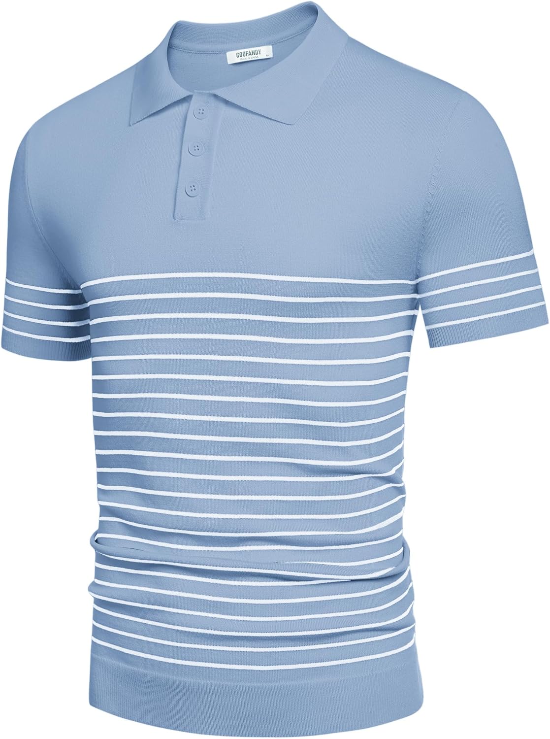 Camisa polo ligera a rayas para hombre - Camiseta de golf informal manga corta con cuello - Imagen 55 de 164