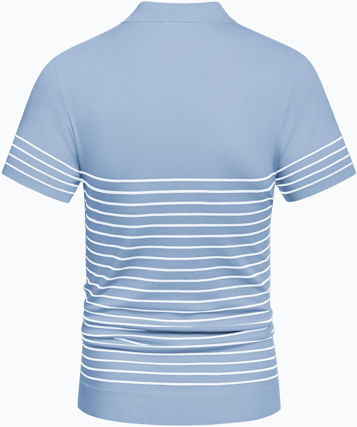 Camisa polo ligera a rayas para hombre - Camiseta de golf informal manga corta con cuello - Imagen 56 de 164