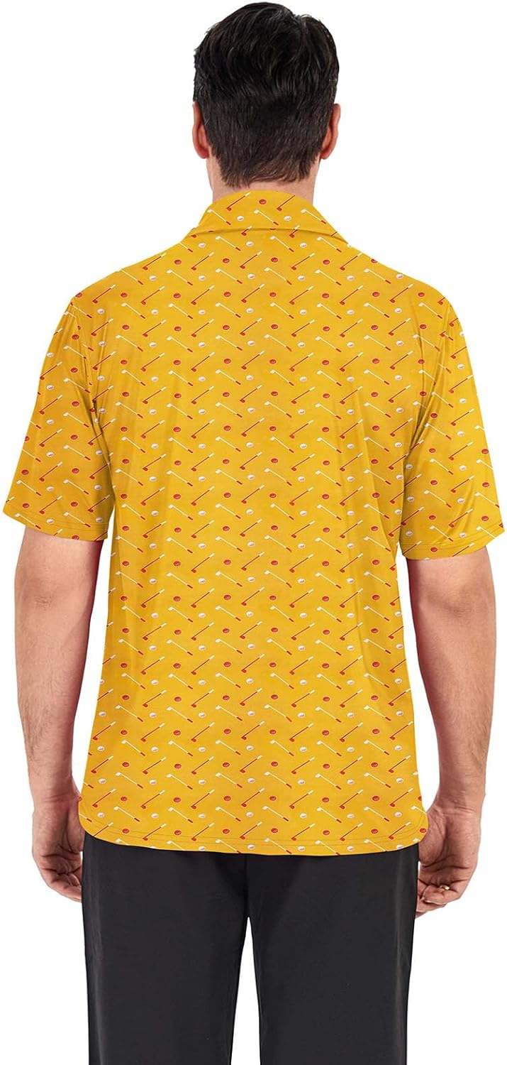 Men's Dry Fit Golf Polo Shirt - Moisture Wicking Performance Short Sleeve Tee