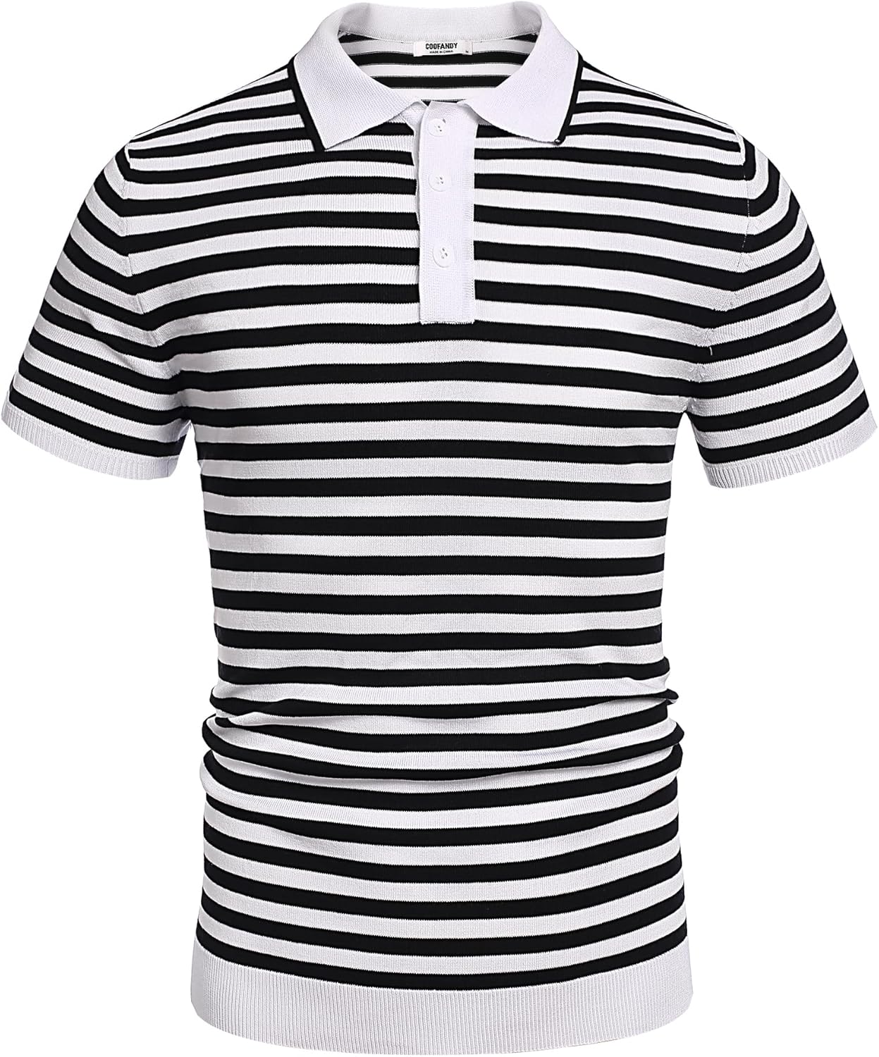 Camisa polo ligera a rayas para hombre - Camiseta de golf informal manga corta con cuello - Imagen 81 de 164