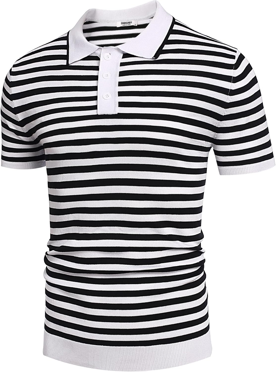 Camisa polo ligera a rayas para hombre - Camiseta de golf informal manga corta con cuello - Imagen 82 de 164