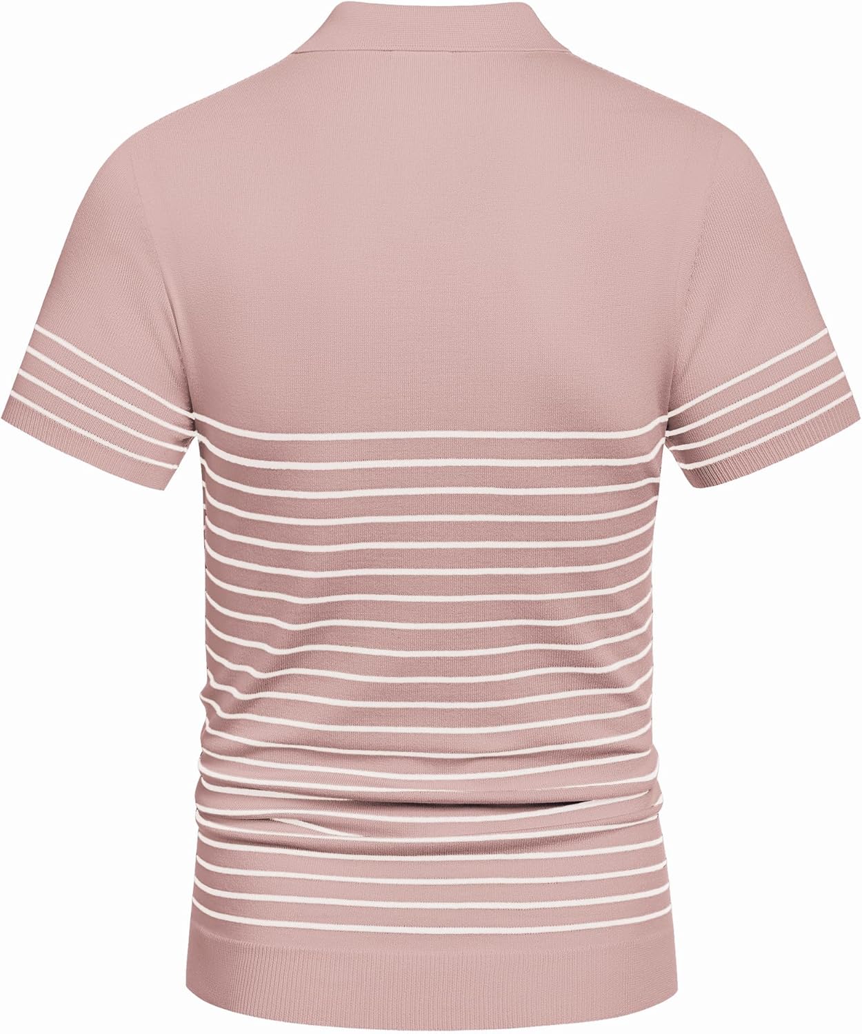 Camisa polo ligera a rayas para hombre - Camiseta de golf informal manga corta con cuello - Imagen 98 de 164
