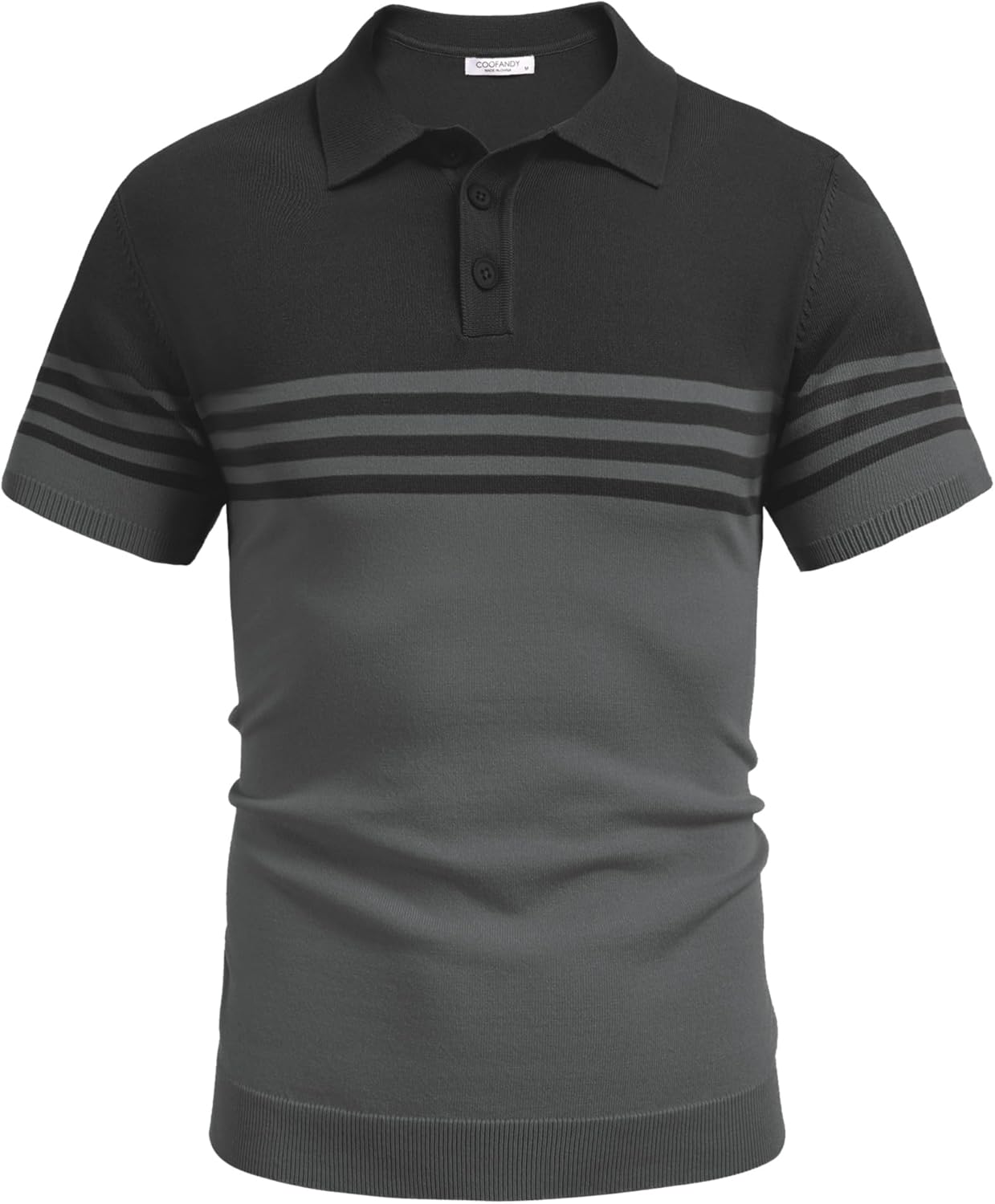 Camisa polo ligera a rayas para hombre - Camiseta de golf informal manga corta con cuello - Imagen 100 de 164