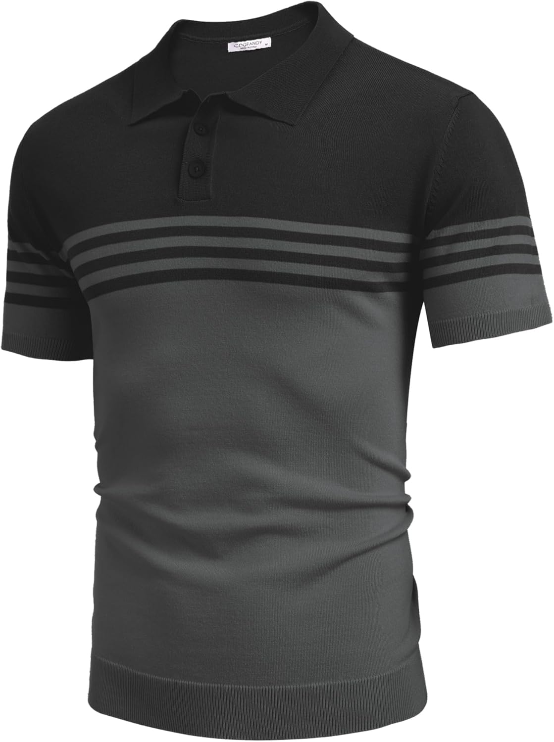 Camisa polo ligera a rayas para hombre - Camiseta de golf informal manga corta con cuello - Imagen 101 de 164