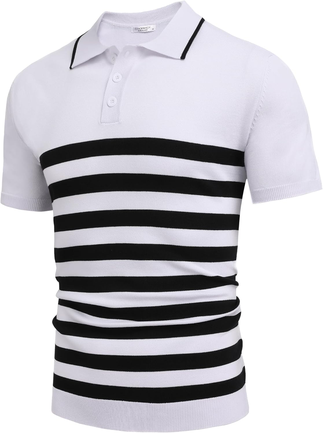 Camisa polo ligera a rayas para hombre - Camiseta de golf informal manga corta con cuello - Imagen 116 de 164