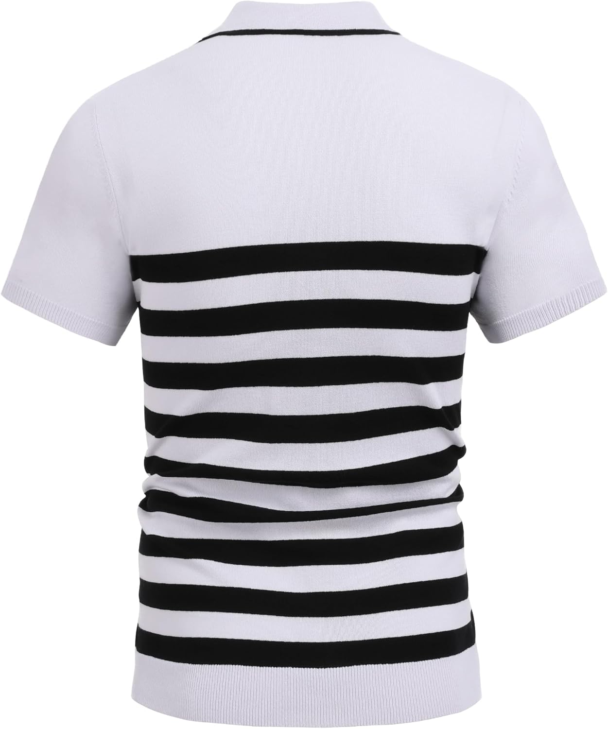 Camisa polo ligera a rayas para hombre - Camiseta de golf informal manga corta con cuello - Imagen 117 de 164
