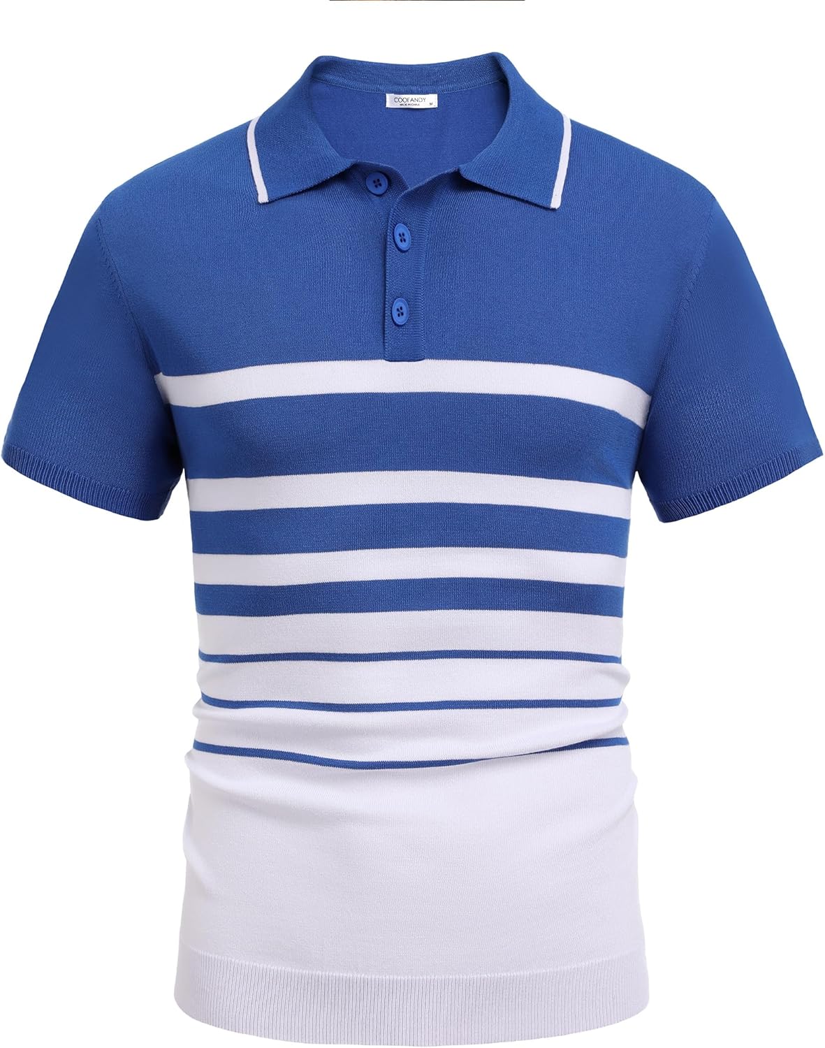 Camisa polo ligera a rayas para hombre - Camiseta de golf informal manga corta con cuello - Imagen 125 de 164